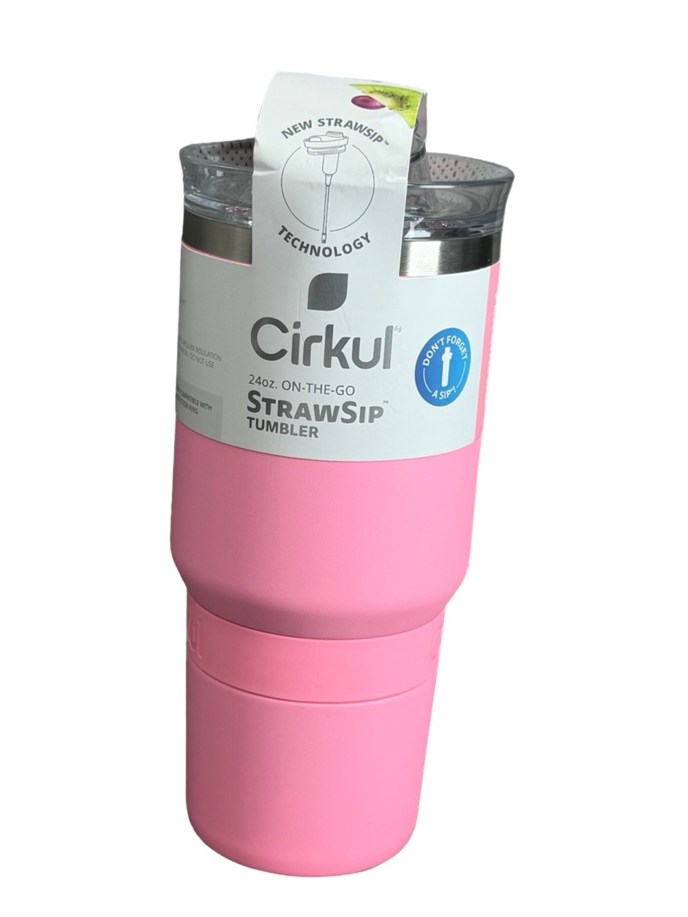 Cirkul 24oz StrawSip Tumbler Pink Insulated Travel Cup NWT